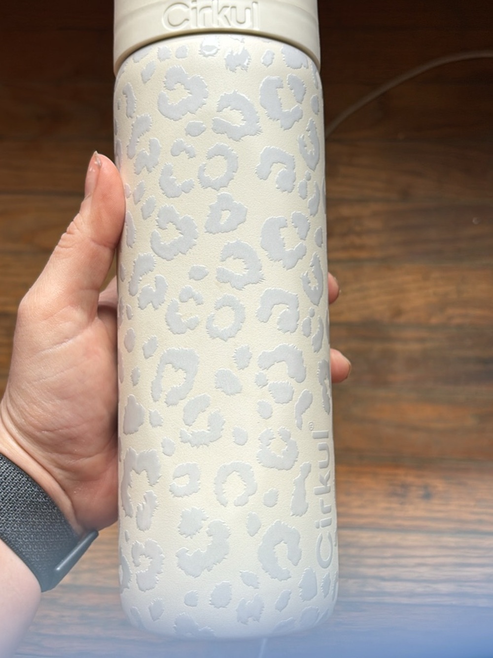 Cirkul White Leopard-Print Drink Bottle